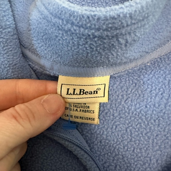 LL Bean Blue Fleece Zip Vest Size 1X #1849 - Picture 5 of 8
